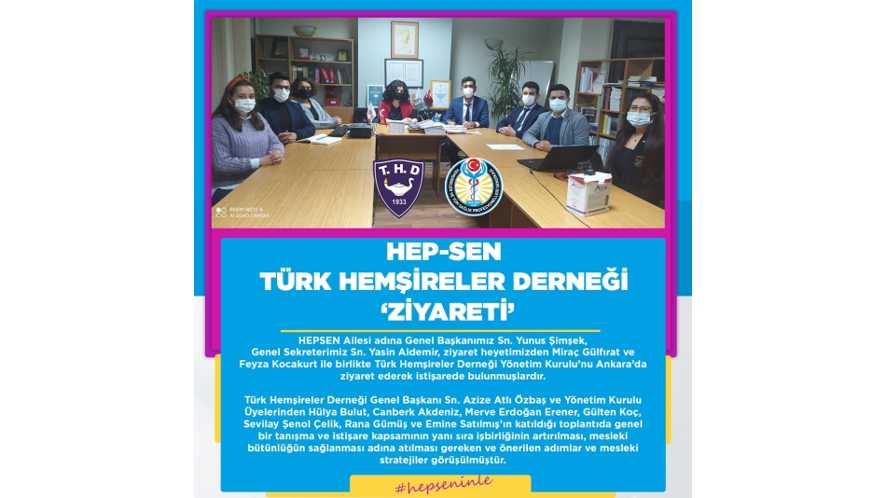 Hep-Sen Ailesi adına Genel Başkanımız Sn. Yunus Şimşek ile Genel Sekreterimiz Sn. Yasin Aldemir Ankara’da Türk Hemşireler Derneği Yönetim Kurulunu ziyaret etmiştir