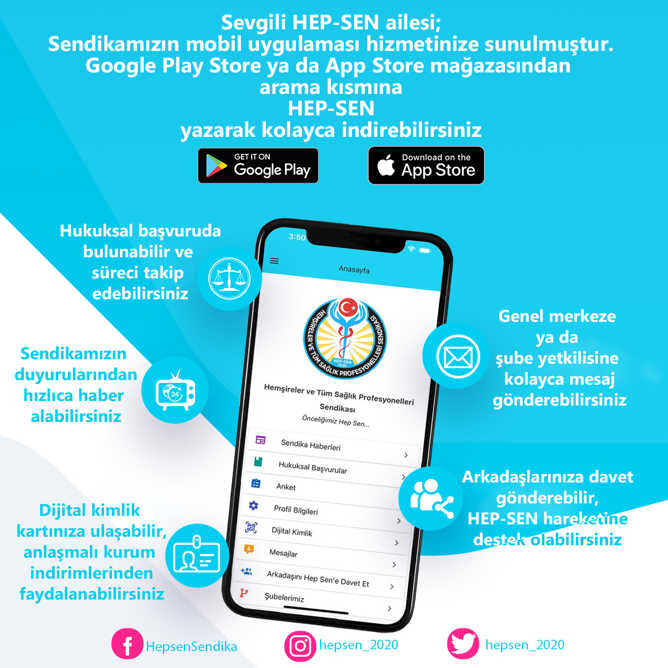 HEP-SEN MOBİL UYGULAMASI ÇIKTI