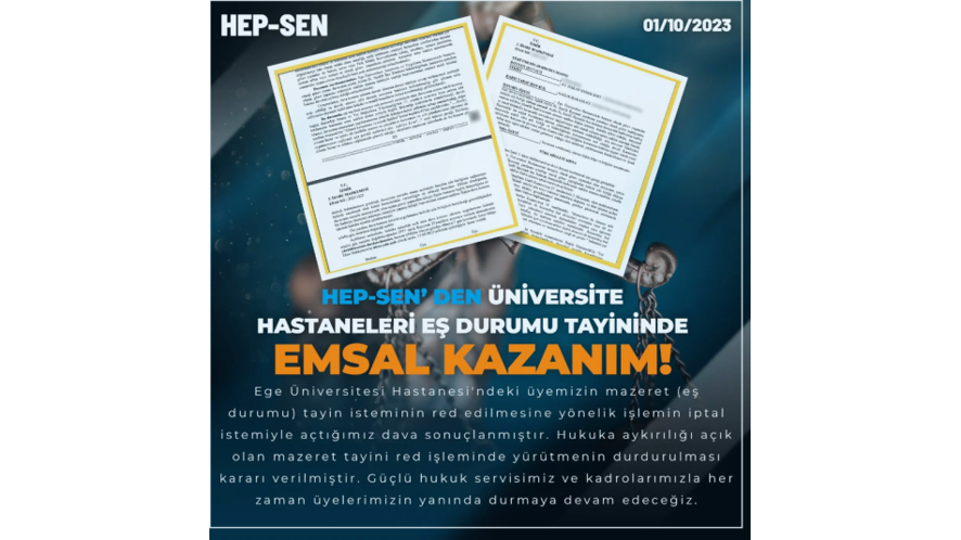 HEP-SEN VE ÜNİVERSİTE HASTANELERİ İÇİN EŞ DURUMU TAYİNİNDE EMSAL KAZANIM